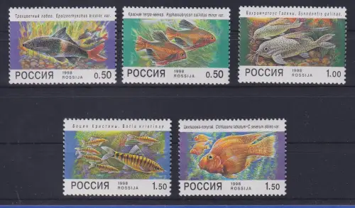 Russland 1998 Fische Mi.-Nr. 646-650 postfrisch **