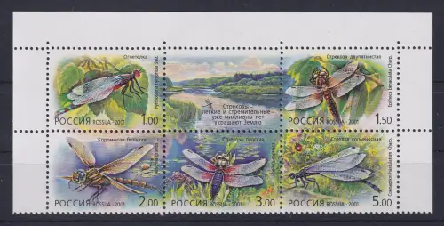 Russland 2001 Libellen Mi.-Nr. 903-907 postfrisch **