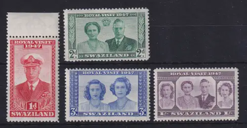 Swasiland 1947 Königliche Familie Mi.-Nr. 44-47 postfrisch ** MNH