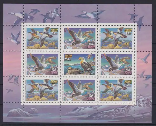 Russland 1993 Entenvögel  Mi.-Nr. 320-322 Kleinbogen postfrisch **
