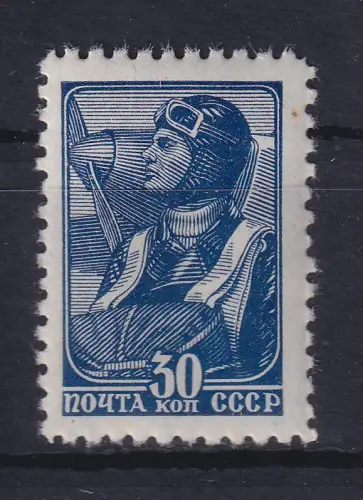 Sowjetunion 1939 Freimarke Pilot 30 Kop. Mi.-Nr. 682 I C postfrisch **
