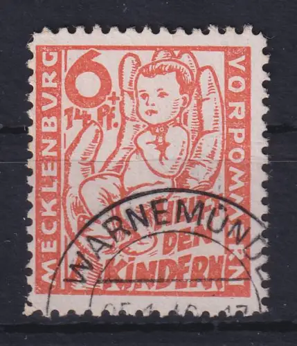 SBZ Mecklenburg-Vorpommern 1945 Kinderhilfe Mi.-Nr. 26a O WARNEMÜNDE