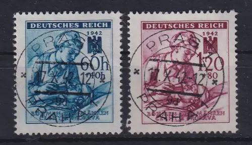 Böhmen und Mähren 1942 Rotes Kreuz Mi.-Nr. 111-112 O PRAG