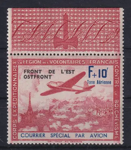 Dt. Besetzg. 2.WK Frankreich Legion gegen d. Bolschewismus Mi.-Nr. V Oberrand **