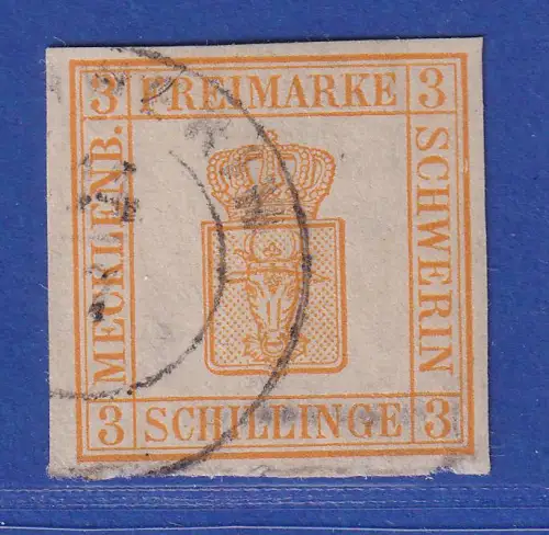 Mecklenburg-Schwerin Wappen 3 Schillinge Mi.-Nr. 2b O SCHWERIN