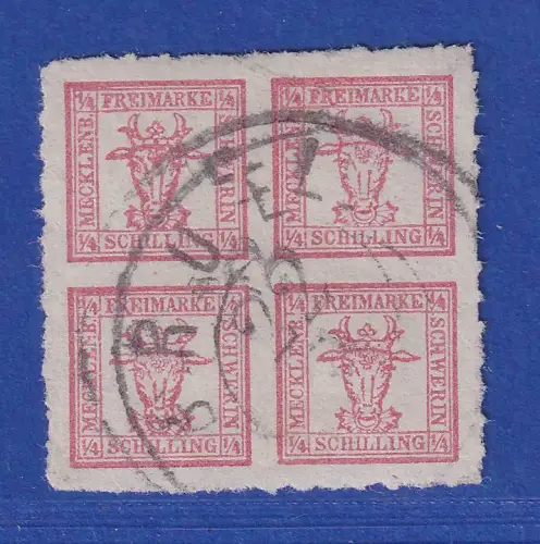 Mecklenburg-Schwerin Wappen 4/4 Schillinge Mi.-Nr. 5b O BRÜEL gpr. PFENNINGER