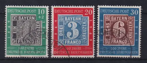 Bundesrepublik 1949 Briefmarkenjubiläum Mi.-Nr. 113-115 gestempelt