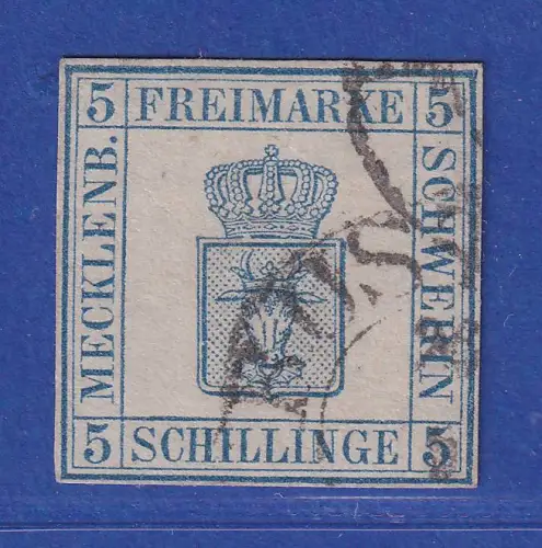 Mecklenburg-Schwerin Wappen 5 Schillinge Mi.-Nr. 3 gestempelt