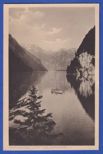 Alte AK Königssee bei Berchtesgaden mit Ausflugsschiff, gelaufen 1913