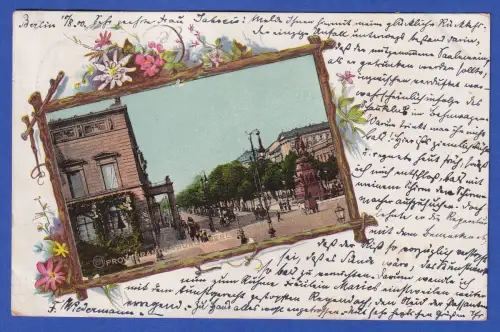 Alte AK Berlin Straße Unter den Linden, gelaufen 1900