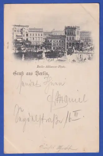 Alte AK Berlin Belle-Alliance-Platz (heute Mehringplatz), gelaufen 1898