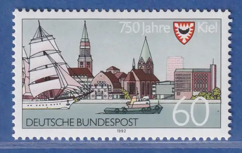 Bundesrepublik 1992 750 Jahre Stadt Kiel Mi.-Nr. 1598 ** MNH