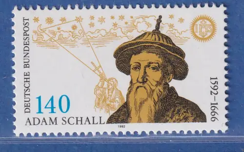 Bundesrepublik 1992 400. Geburtstag von Adam Schall von Bell Mi.-Nr. 1607 ** MNH