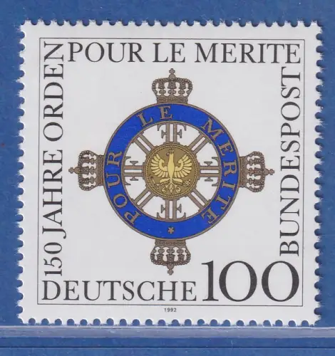 Bundesrepublik 1992 150 Jahre Orden "Pour le mérite"  Mi.-Nr. 1613 ** MNH