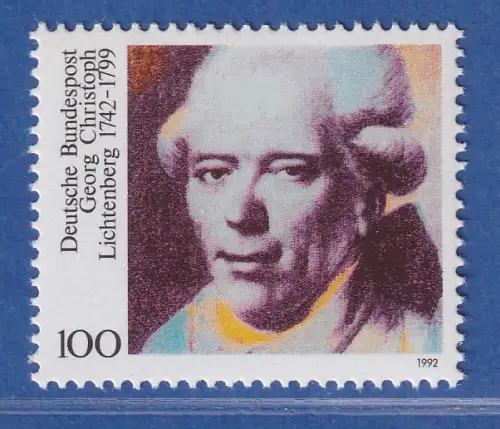 Bundesrepublik 1992  250. Geburtstag von Georg Lichtenberg Mi.-Nr. 1616 ** MNH