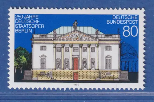 Bundesrepublik 1992  250 Jahre Deutsche Staatsoper Berlin Mi.-Nr. 1625 **/ MNH