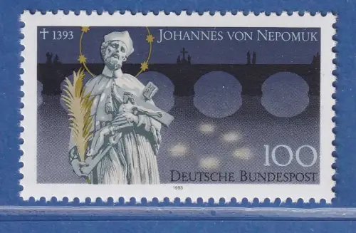 Bundesrepublik 1993  600. Todestag von Johannes von Nepomuk Mi.-Nr. 1655 **/ MNH