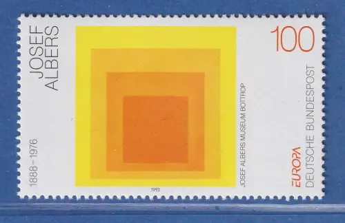 Bundesrepublik 1993 Europa Zeitgenössische Kunst Josef Albers Mi.-Nr.1674 **/MNH