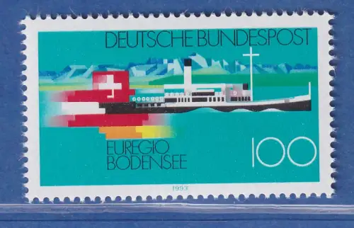 Bundesrepublik 1993 Euregio Bodensee Schaufelraddampfer Mi.-Nr.1678 **/ MNH