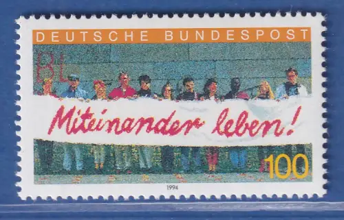 Bundesrepublik 1994 Ausländer in Deutschland gemeins. leben Mi.-Nr. 1725 **/ MNH
