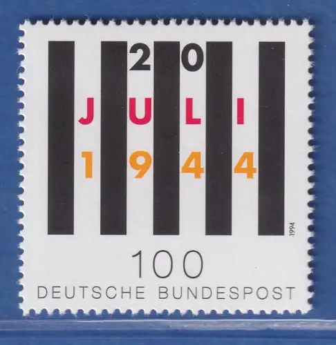 Bundesrepublik 1994 Jahrestag des Attentats auf Hitler Mi.- Nr. 1741 **/ MNH