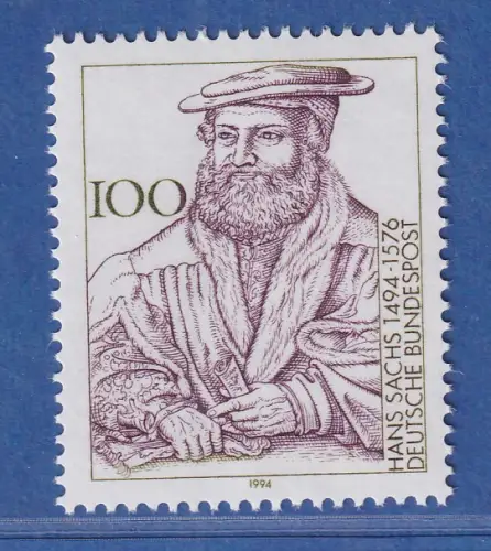 Bundesrepublik 1994  500. Geburtstag von Hans Sachs Mi.-Nr. 1763 ** MNH