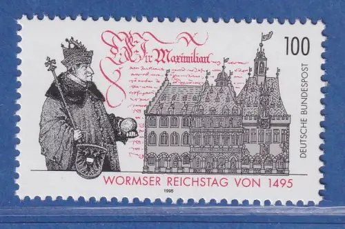 Bundesrepublik 1995 Einberufung des Wormser Reichstags Mi.-Nr. 1773 ** MNH