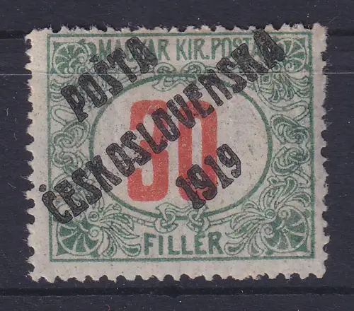 Tschechoslowakei 1919 ung. Portom. mit Aufdruck Mi.-Nr. 158 ungebr. * gpr. BPP