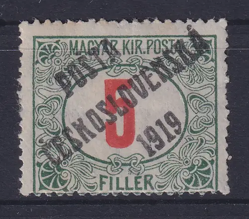 Tschechoslowakei 1919 ung. Portom. mit Aufdruck Mi.-Nr. 152 ungebr. * gpr. BPP