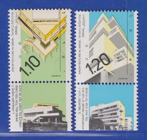 Israel 1990 Architektur Mi.-Nr. 1174-1175 Satz mit Tab postfrisch **