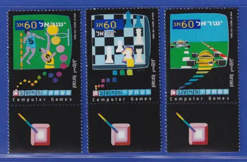 Israel 1990 Computerspiele Mi.-Nr. 1177-1179 Satz mit Tab postfrisch **