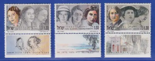 Israel 1991 Bedeutende Frauen Mi.-Nr. 1180-1182 Satz mit Tab postfrisch **