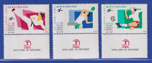 Israel 1991 Hapoel-Sportspiele Mi.-Nr. 1189-1191 Satz mit Tab postfrisch **