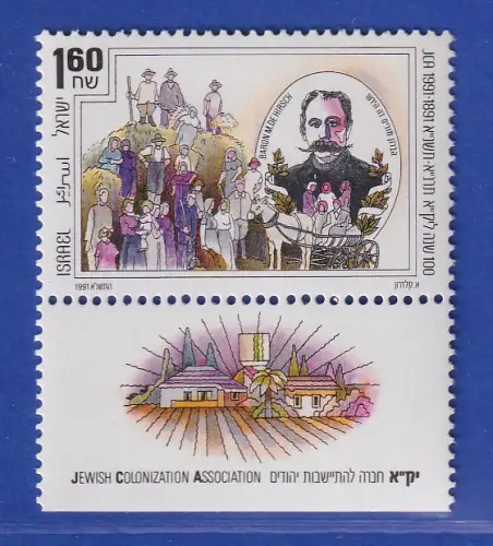 Israel 1991 Jüdische Kolonisationsgesellschaft JCA Mi.-Nr. 1197 mit Tab **