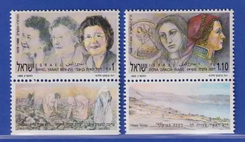 Israel 1991 Bedeutende Frauen Mi.-Nr. 1208-1209 Satz mit Tab postfrisch **