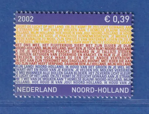 Niederlande 2002 Provinzflagge aus Text der Hymnen Mi.-Nr. 2000 ** / MNH