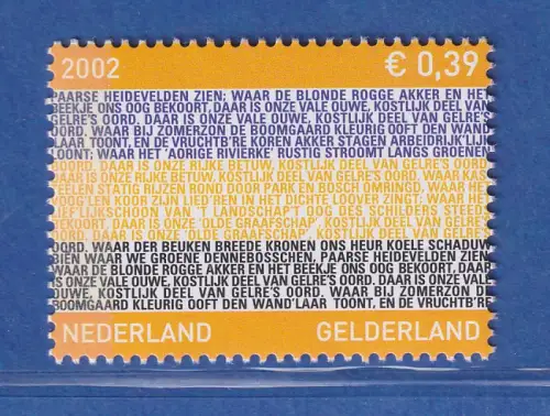 Niederlande 2002 Provinzflagge aus Text der Hymne Mi.-Nr. 2001 ** / MNH