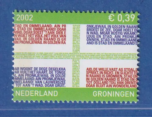Niederlande 2002 Groningen Provinzflagge Mi.-Nr. 2009 ** / MNH