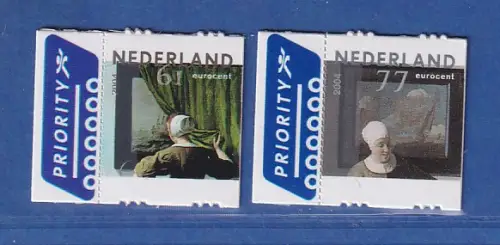 Niederlande 2004 Gemälde von Gabriel Metsu, Jan Vermeer Mi.-Nr. 2191-92 ** / MNH