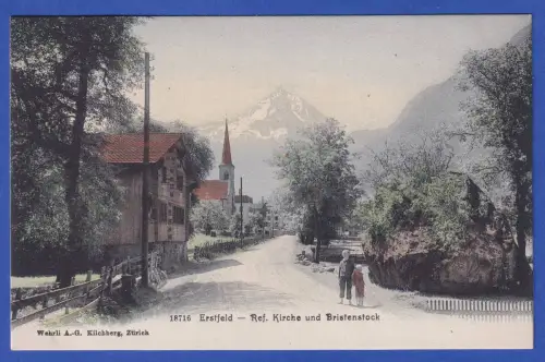 Alte AK Erstfeld mit Bergpanorama Bristenstock