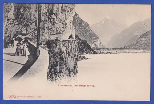 Alte AK Axenstraße am Vierwaldstätter See mit Bergpanorama Bristenstock