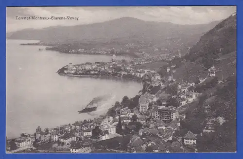 Alte AK Territet - Montreux - Clarens - Vevey am Genfersee Nordostufer