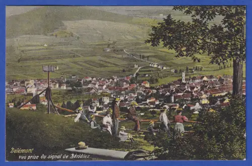 Alte AK Delémomt (Delsberg, Kanton Jura) Aussichtspunkt Signal de Béridiez 1911