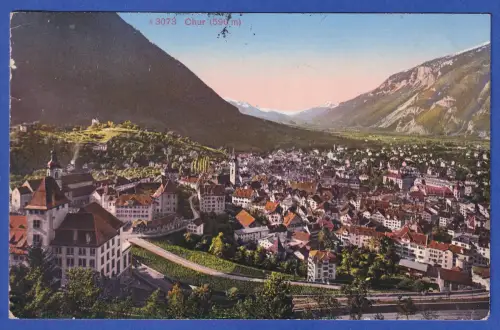 Alte AK Chur (Kanton Graubünden) Stadtansicht 1914