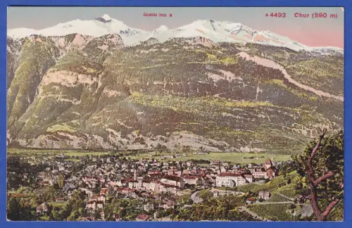 Alte AK Chur (Kanton Graubünden) Stadtansicht mit Bergpanorama