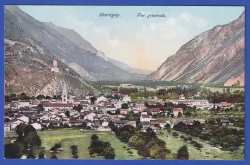 Alte AK Martigny (Kanton Wallis) Stadtansicht 