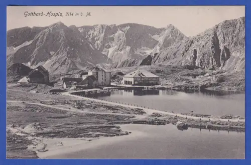 Alte AK Gotthard-Hospiz Albergo San Gottardo in Airolo mit Bergpanorama