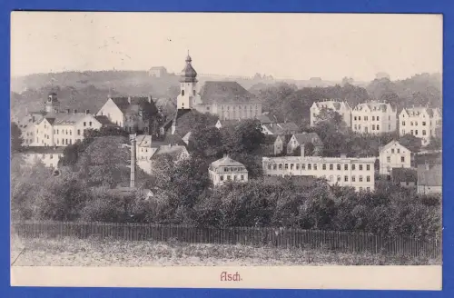 Alte AK Asch (Aš, Nordwestböhmen) Stadtansicht 