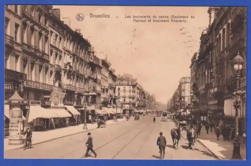 Alte AK Brüssel Boulevards im Stadtzentrum, als Feldpost gel. 1915