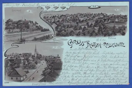 Alte AK Deutsch-Rasselwitz Racławice Śląskie, Schlesien Bahnhof Ortsansicht 1902
